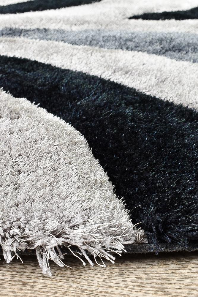 Florida Black Grey Rug 883 - Floorsome - Shag - MIS - TD833 - B1 - BG - 60X90 - Shag