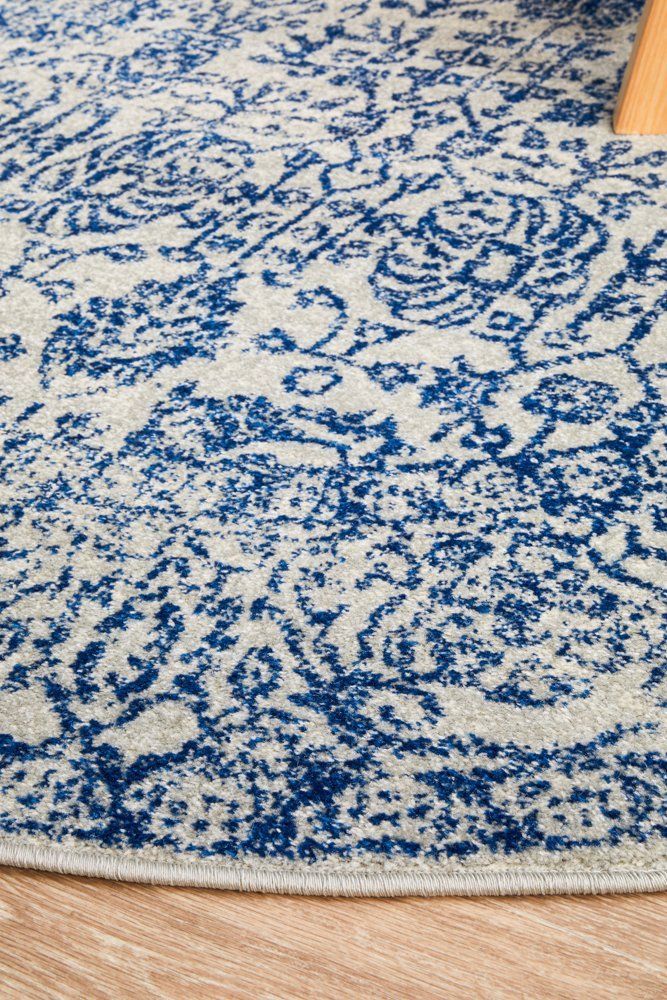 Frost Blue Transitional Round Rug - Floorsome - Modern