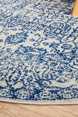 Frost Blue Transitional Round Rug - Floorsome - Modern