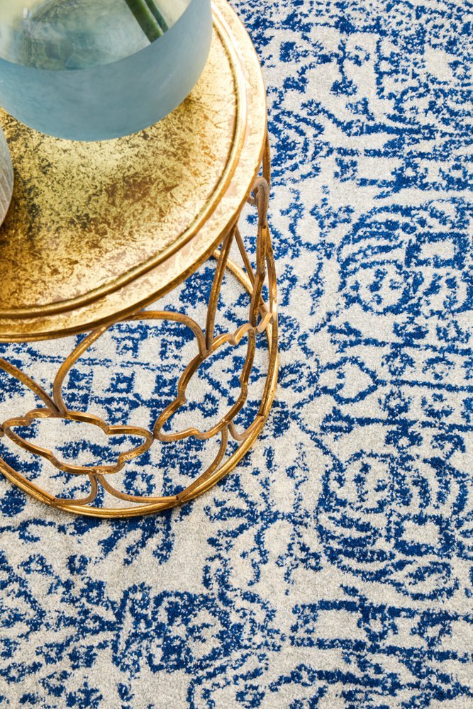 Frost Blue Transitional Round Rug - Floorsome - Modern