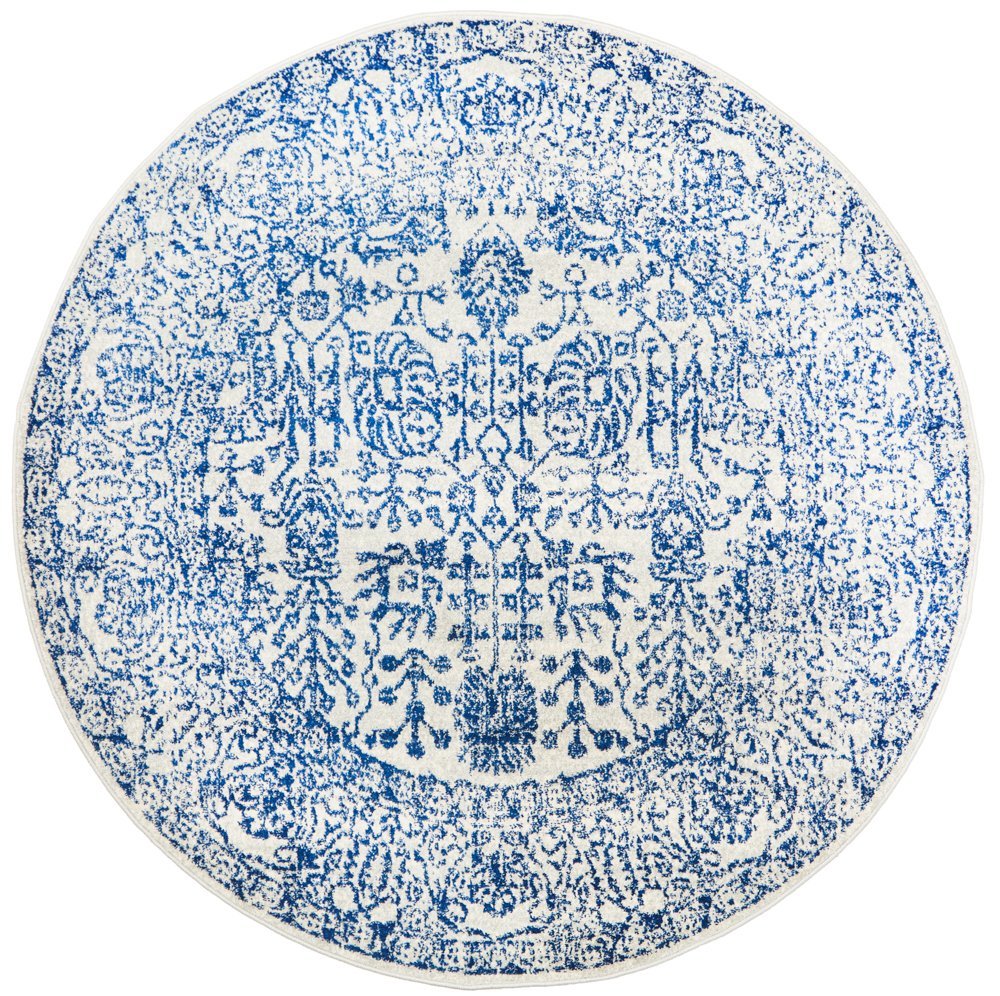 Frost Blue Transitional Round Rug - Floorsome - Modern