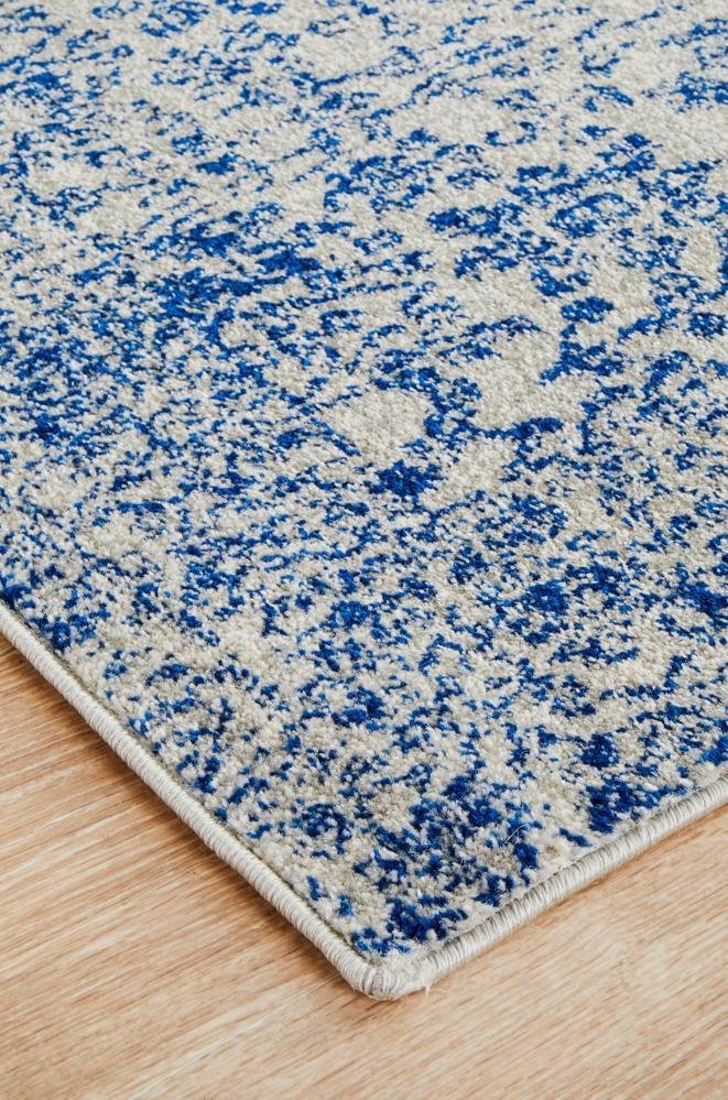 Frost Blue Transitional Runner Rug - Floorsome - Modern - EVO - 256 - BLUE - 300X80 - Modern