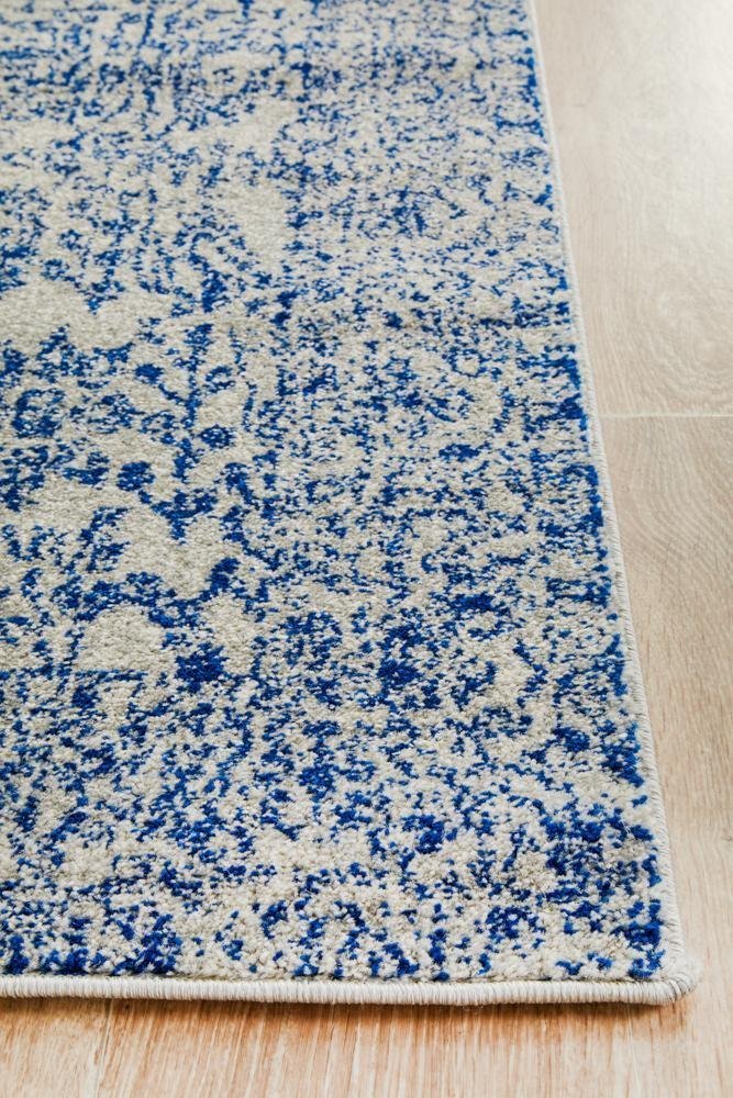 Frost Blue Transitional Runner Rug - Floorsome - Modern - EVO - 256 - BLUE - 300X80 - Modern