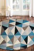 Gem Stone Designer Wool Round Rug Blue - Floorsome - Modern - MTX - 901 - TUR - 120X120 - Modern