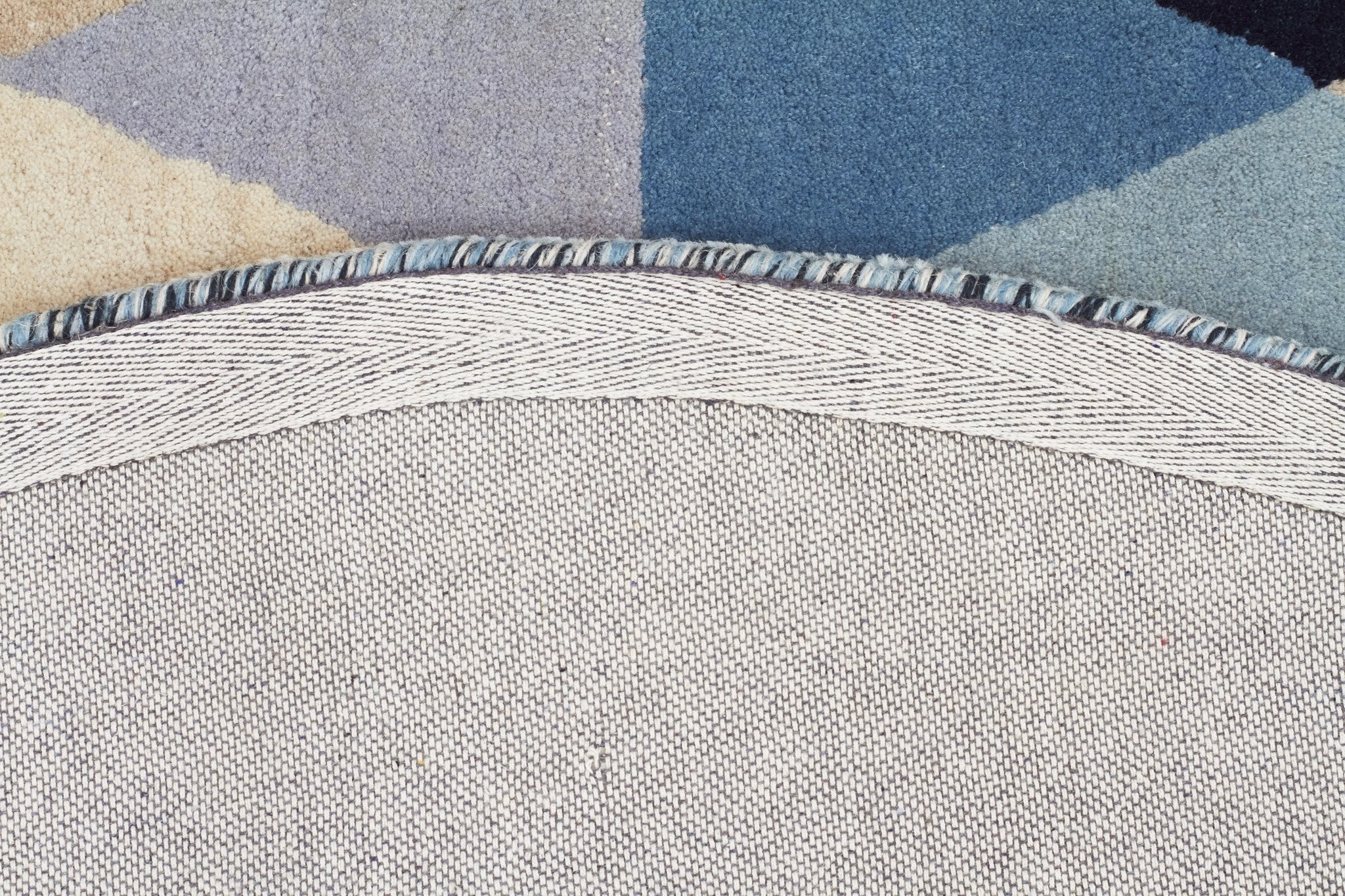 Gem Stone Designer Wool Round Rug Blue - Floorsome - Modern - MTX - 901 - TUR - 120X120 - Modern