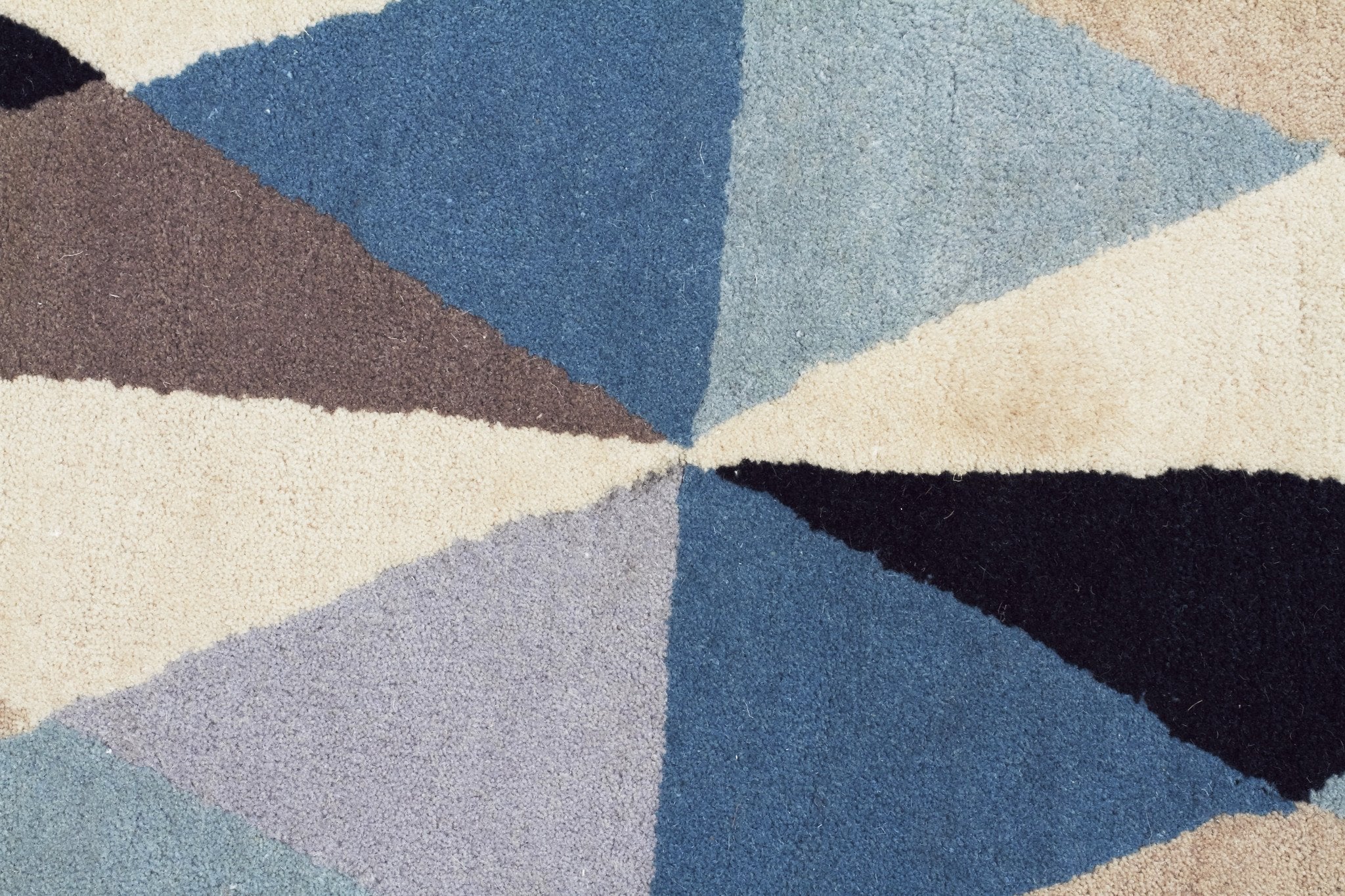 Gem Stone Designer Wool Round Rug Blue - Floorsome - Modern - MTX - 901 - TUR - 120X120 - Modern