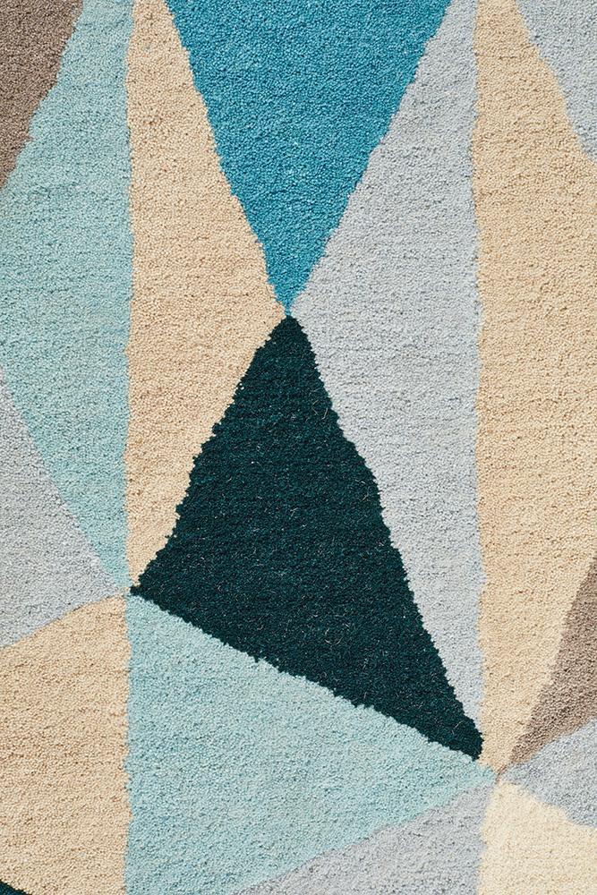 Gem Stone Designer Wool Rug Blue - Floorsome - Modern - MTX - 901 - TUR - 225X155 - Modern