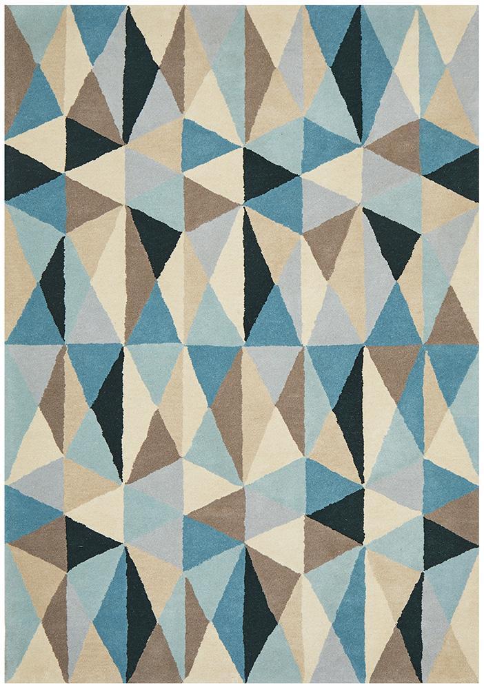 Gem Stone Designer Wool Rug Blue - Floorsome - Modern - MTX - 901 - TUR - 225X155 - Modern