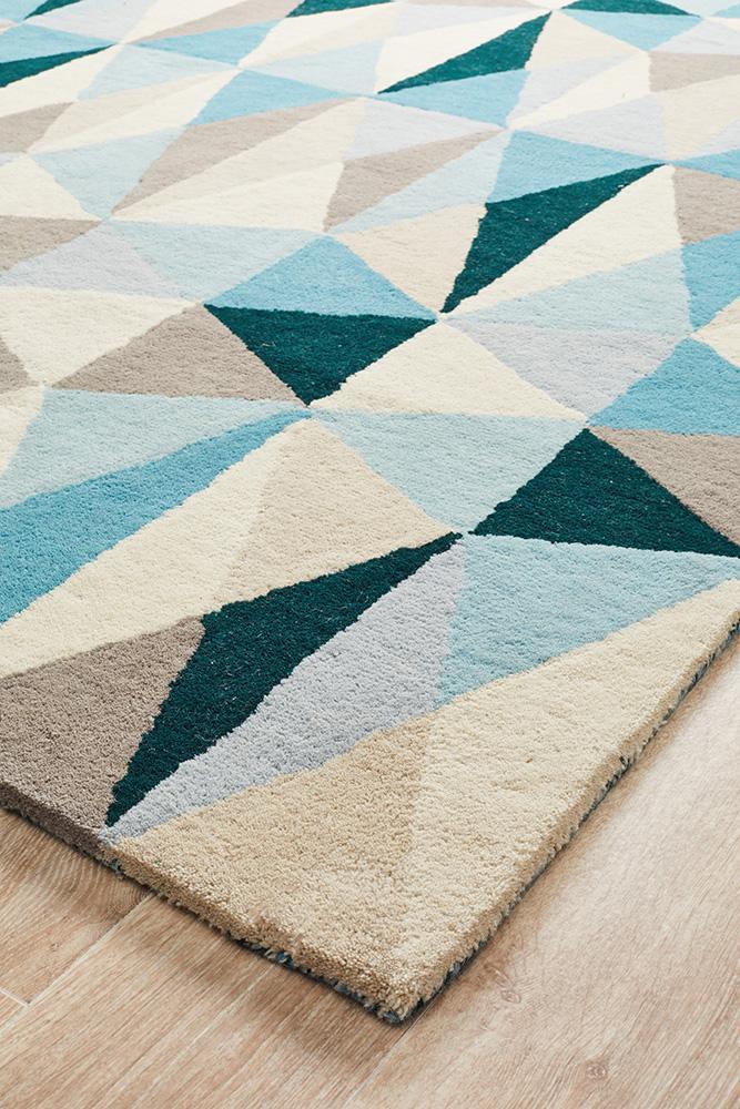 Gem Stone Designer Wool Rug Blue - Floorsome - Modern - MTX - 901 - TUR - 225X155 - Modern