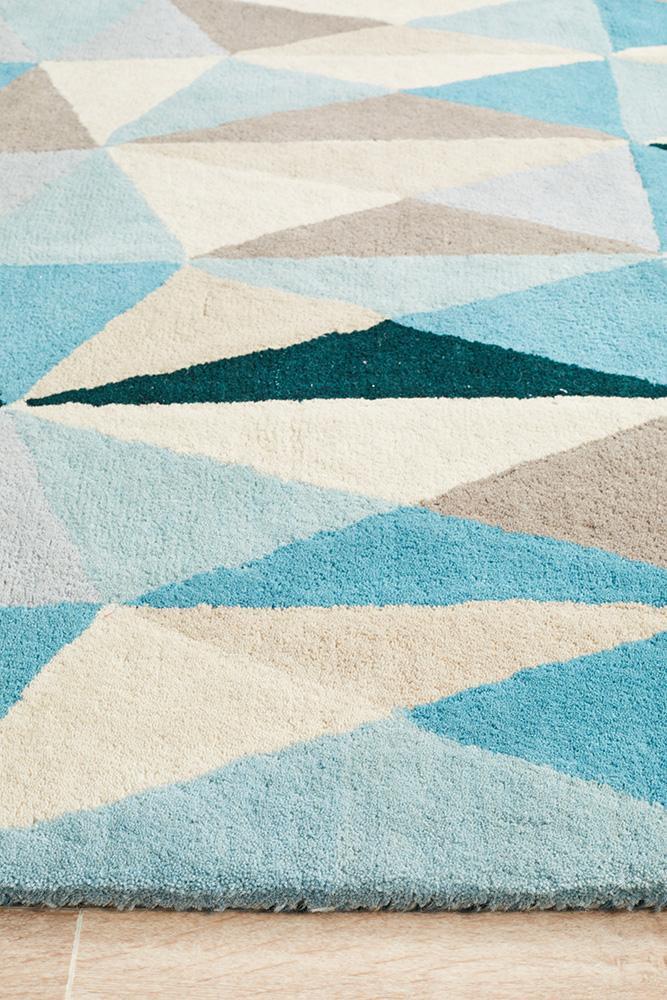 Gem Stone Designer Wool Rug Blue - Floorsome - Modern - MTX - 901 - TUR - 225X155 - Modern