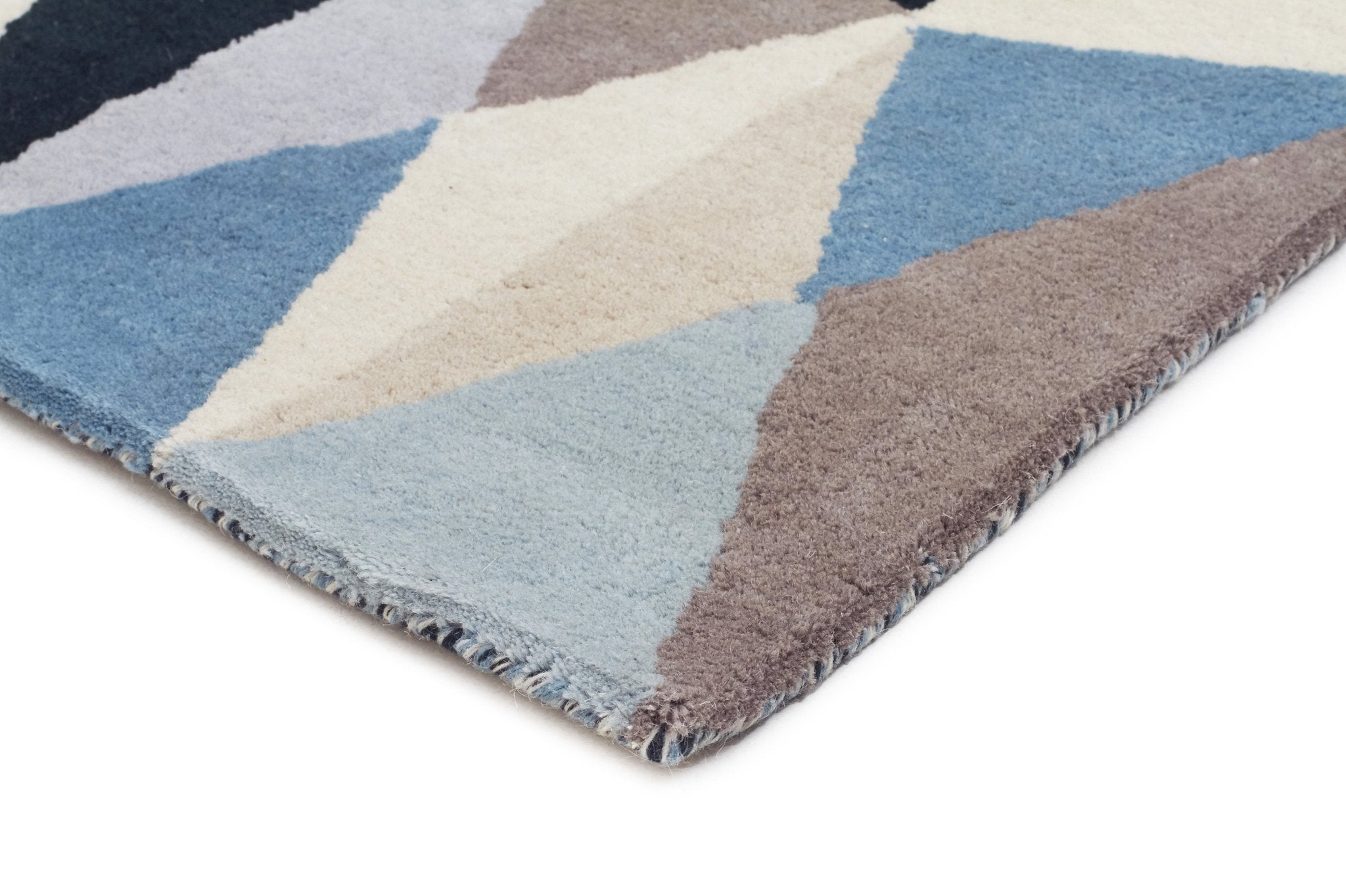 Gem Stone Designer Wool Runner Rug Blue - Floorsome - Modern - MTX - 901 - TUR - 300X80 - Modern