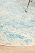 Glacier White Blue Transitional Round Rug - Floorsome - Modern - EVO - 253 - WBLU - 150X150 - Modern