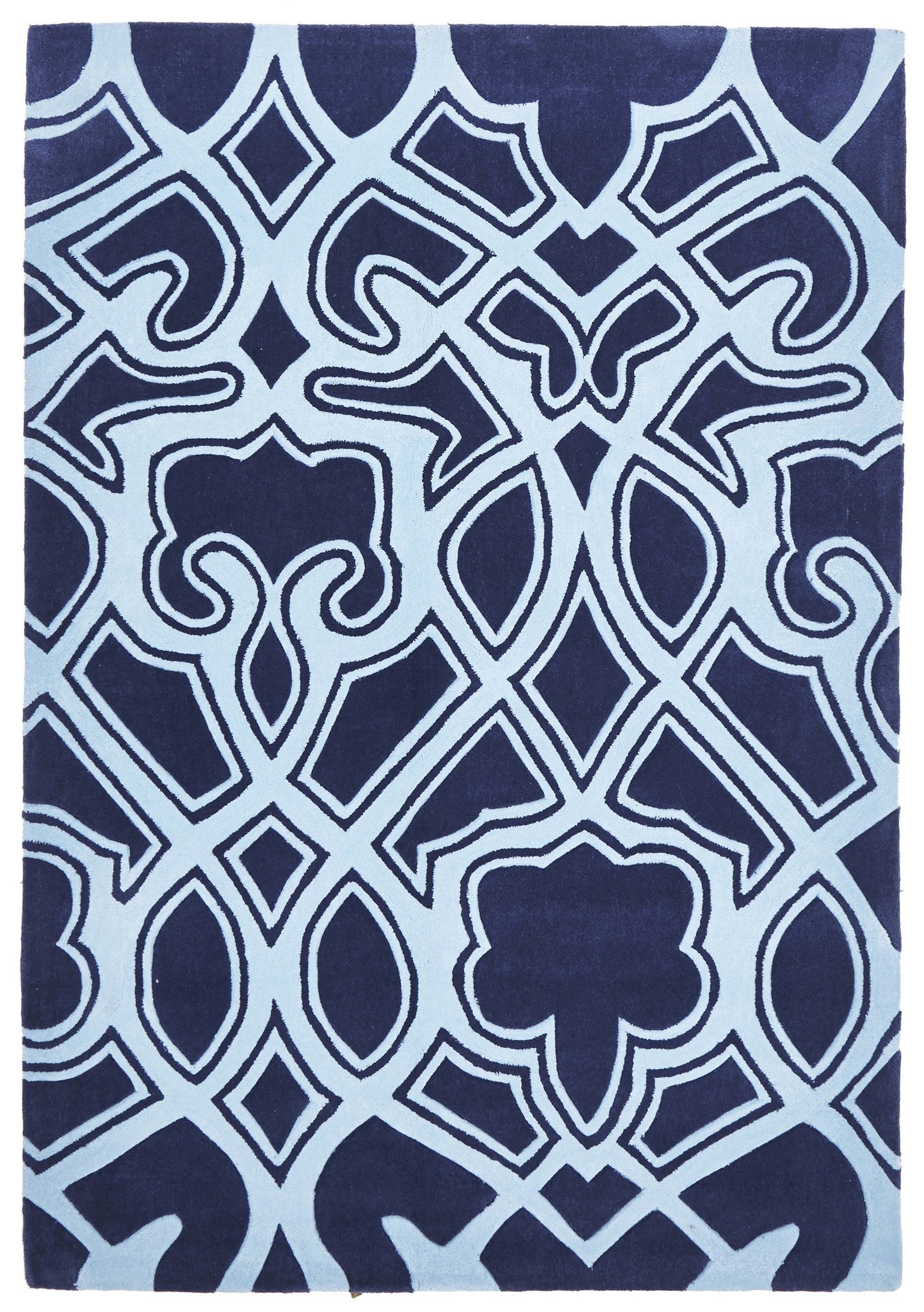 Gothic Tribal Design Rug Navy - Floorsome - Modern - HV - 641 - NAVY - 165X115 - Modern