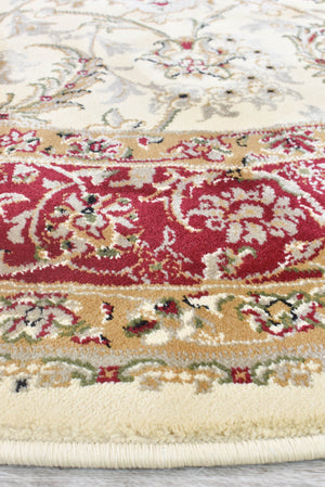 Granada Round 15 Cream Red - Floorsome - ROUND