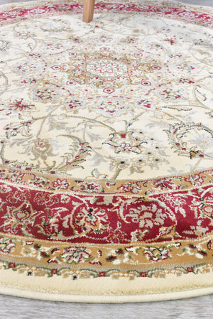 Granada Round 15 Cream Red - Floorsome - ROUND