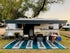 GUM LEAVES & WATERHOLES Aboriginal Design Recycled Mat, Teal, Black and Grey 5x2.4m - Floorsome - Outdoor Rugs - GKOZ08A - Outdoor Rugs