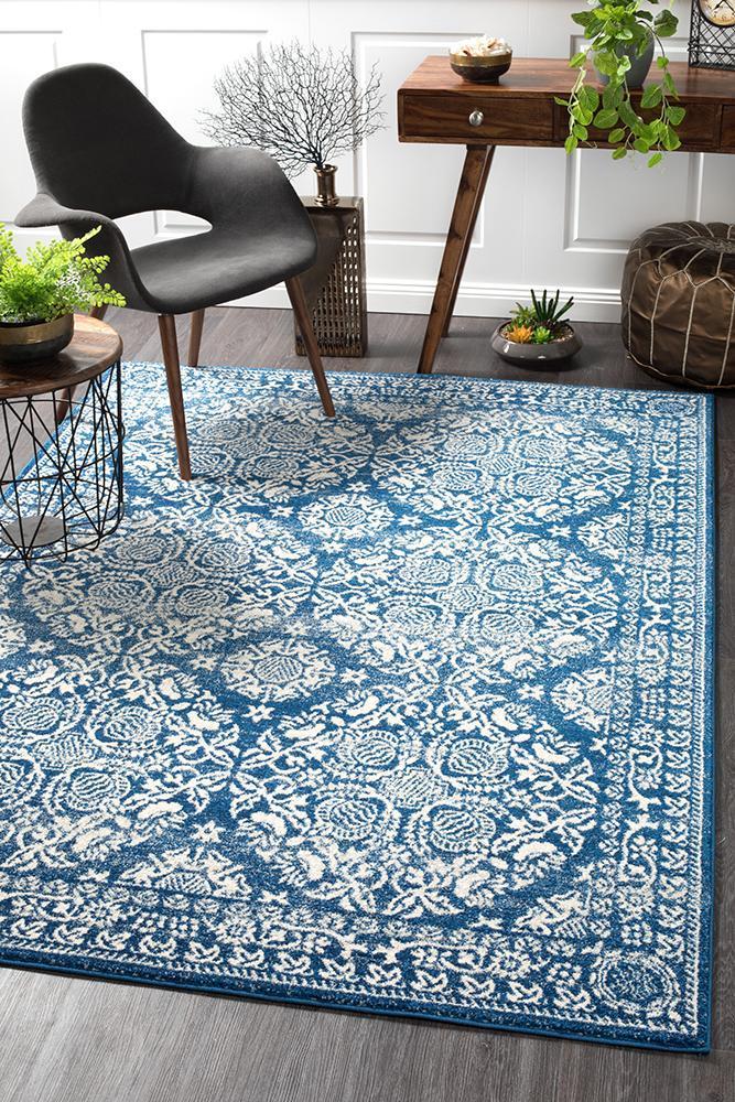 Gwyneth Stunning Transitional Navy Rug - Floorsome - Modern