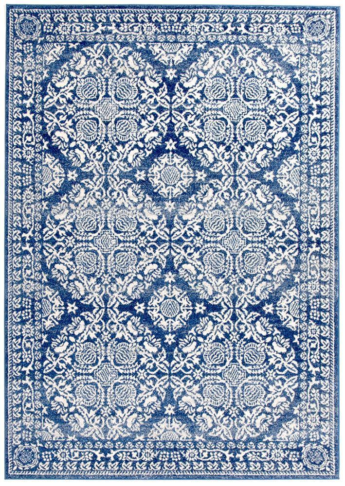 Gwyneth Stunning Transitional Navy Rug - Floorsome - Modern