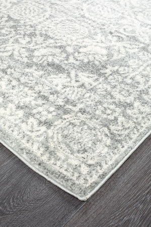 Gwyneth Stunning Transitional Silver Runner Rug - Floorsome - Modern