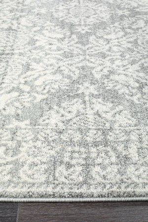 Gwyneth Stunning Transitional Silver Runner Rug - Floorsome - Modern
