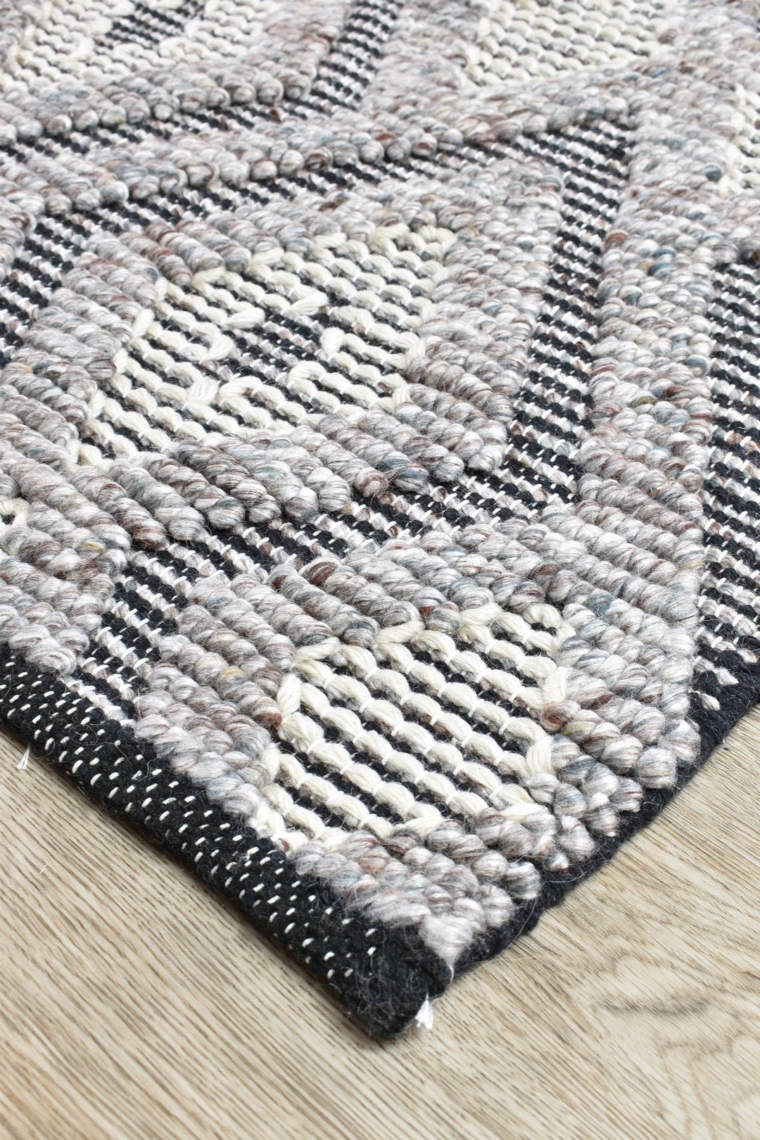 Halima Mushroom Viscose & Wool Rug - Floorsome - FLATWEAVE - CELO - GREY - 160X230 - FLATWEAVE
