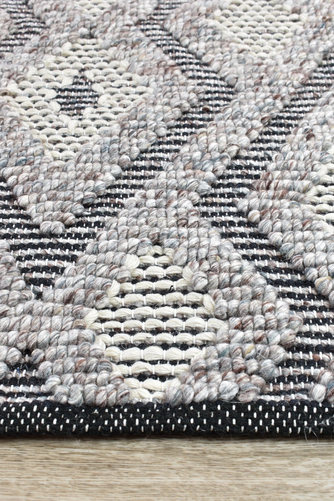 Halima Mushroom Viscose & Wool Rug - Floorsome - FLATWEAVE - CELO - GREY - 160X230 - FLATWEAVE