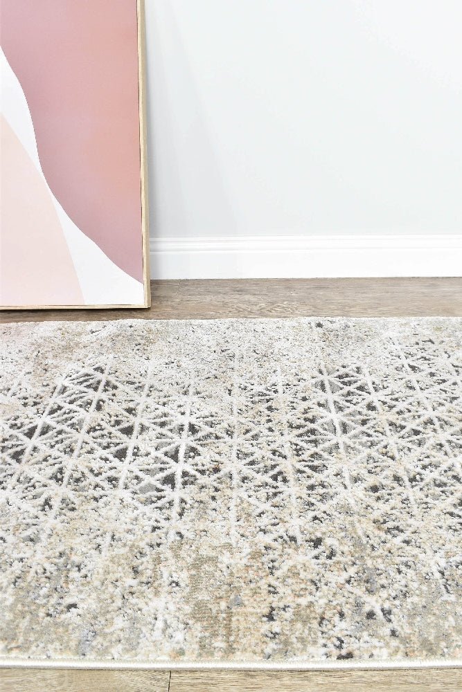 Havana 227A Beige Trellis Runner - Floorsome - TRADITIONAL - VANESSA - B0227A - WHITE - 80X300 - TRADITIONAL