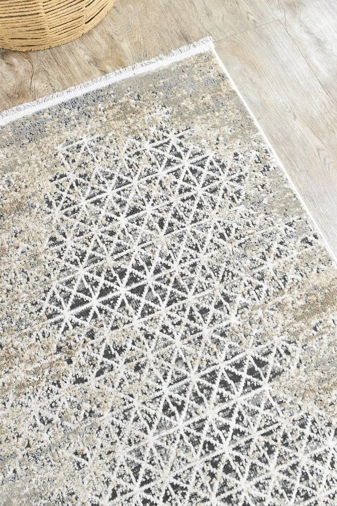 Havana 227A Beige Trellis Runner - Floorsome - TRADITIONAL - VANESSA - B0227A - WHITE - 80X300 - TRADITIONAL