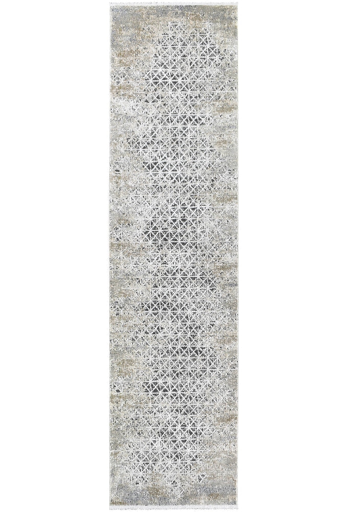 Havana 227A Beige Trellis Runner - Floorsome - TRADITIONAL - VANESSA - B0227A - WHITE - 80X300 - TRADITIONAL