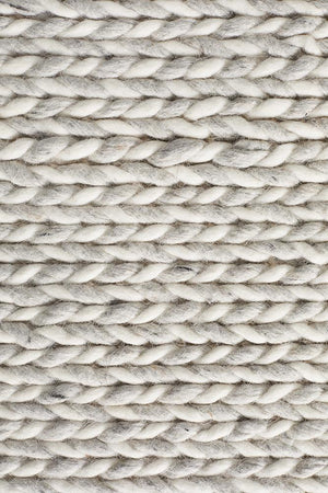 Helena Woven Wool Rug Grey White - Floorsome - Modern