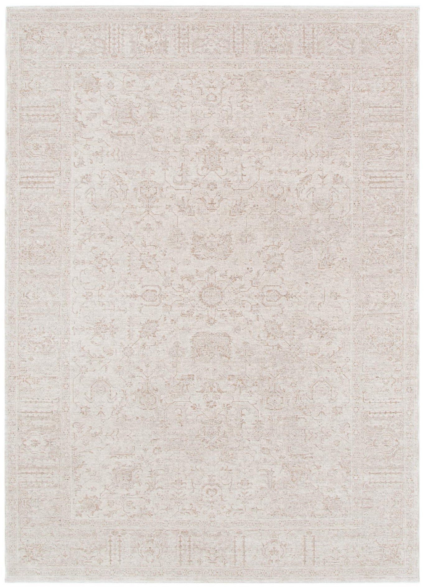 Heritage Distressed Border Beige Rug - Floorsome - Area Rug - HERI160H106 - Area Rug