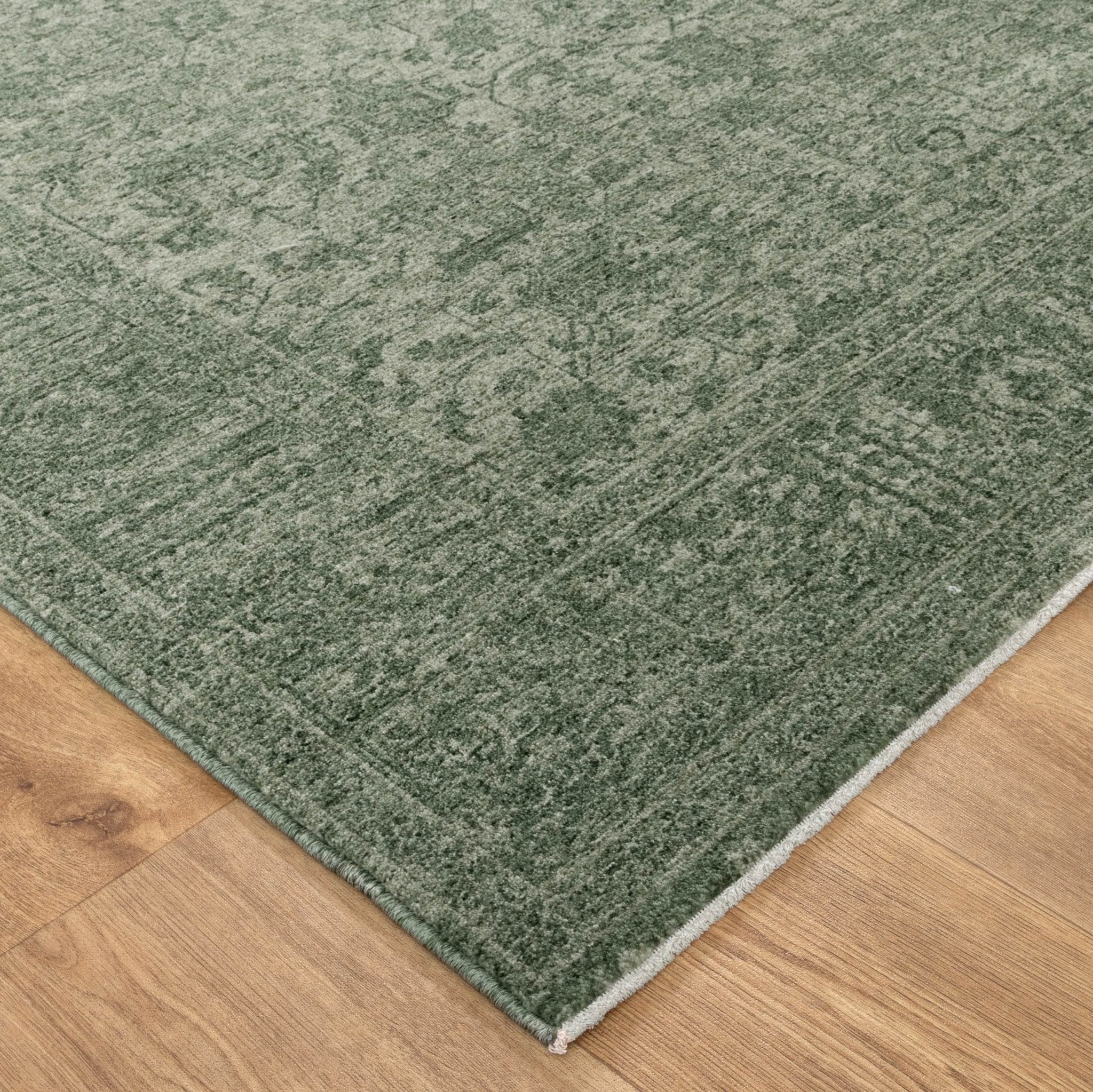 Heritage Distressed Border Green Rug - Floorsome - Area Rug - HERI160H107 - Area Rug