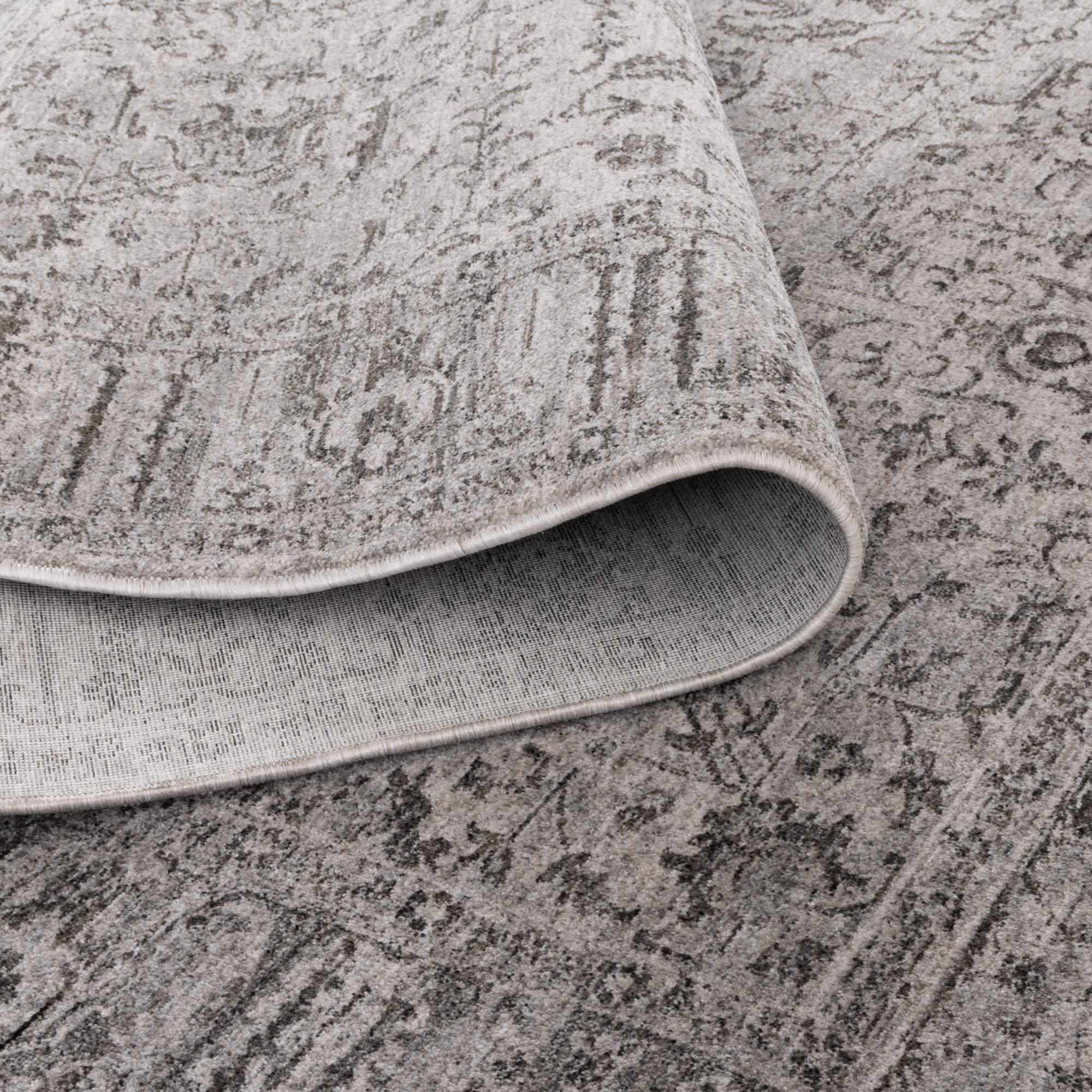 Heritage Distressed Border Grey Rug - Floorsome - Area Rug - HERI160H108 - Area Rug
