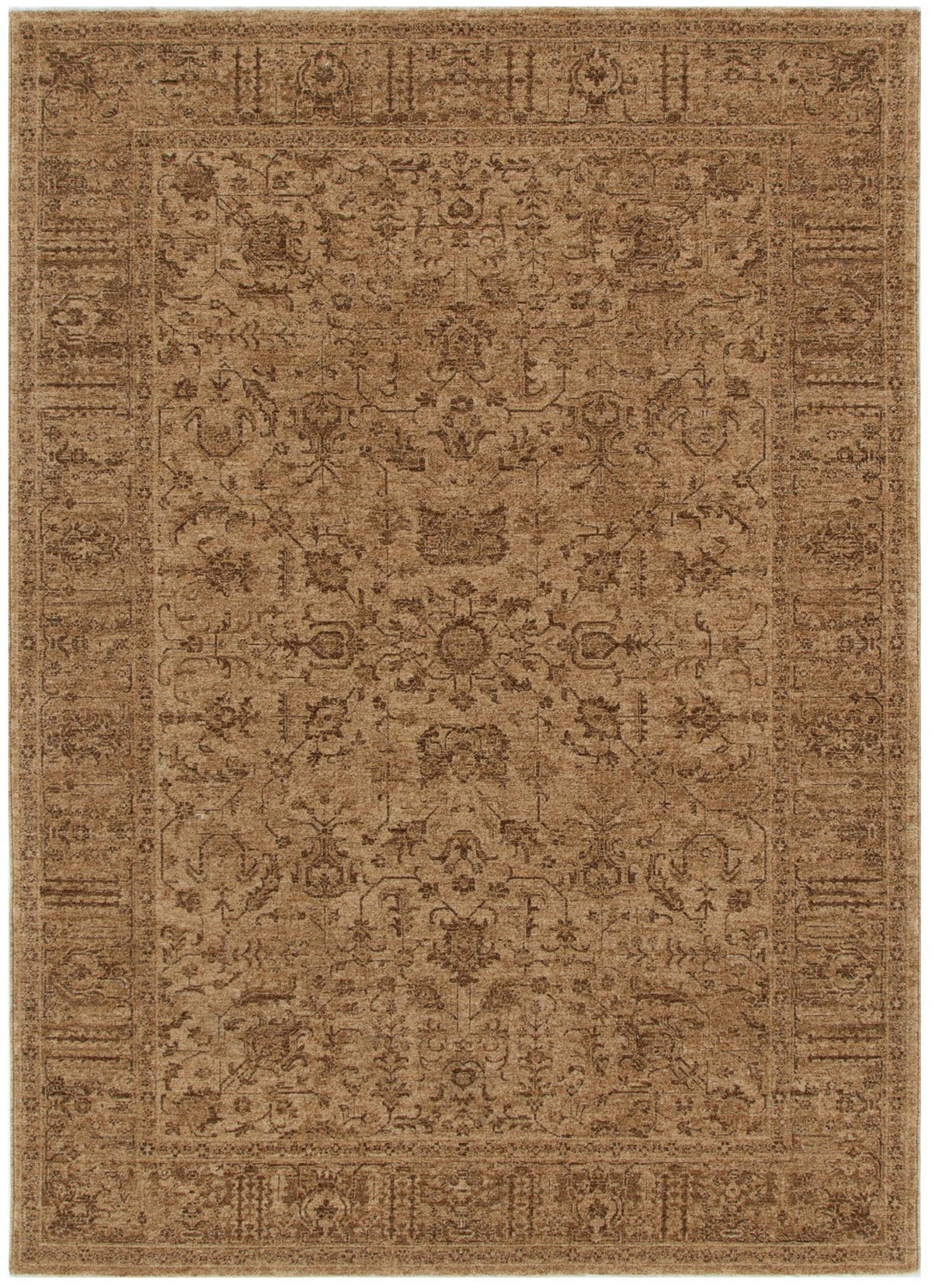 Heritage Distressed Border Mustard Rug – Floorsome