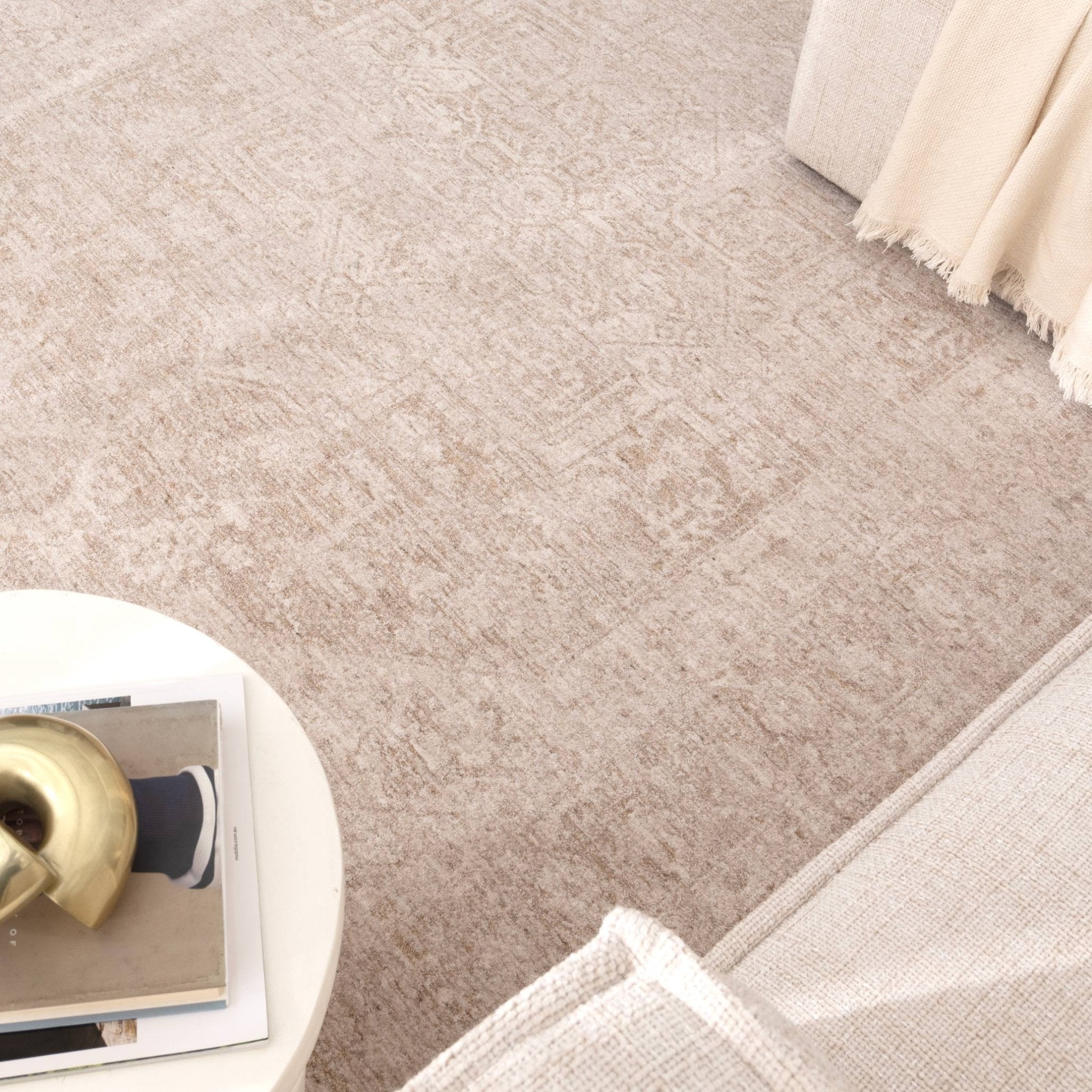 Heritage Distressed Medallion Beige Rug - Floorsome - Area Rug - HERI160H102 - Area Rug