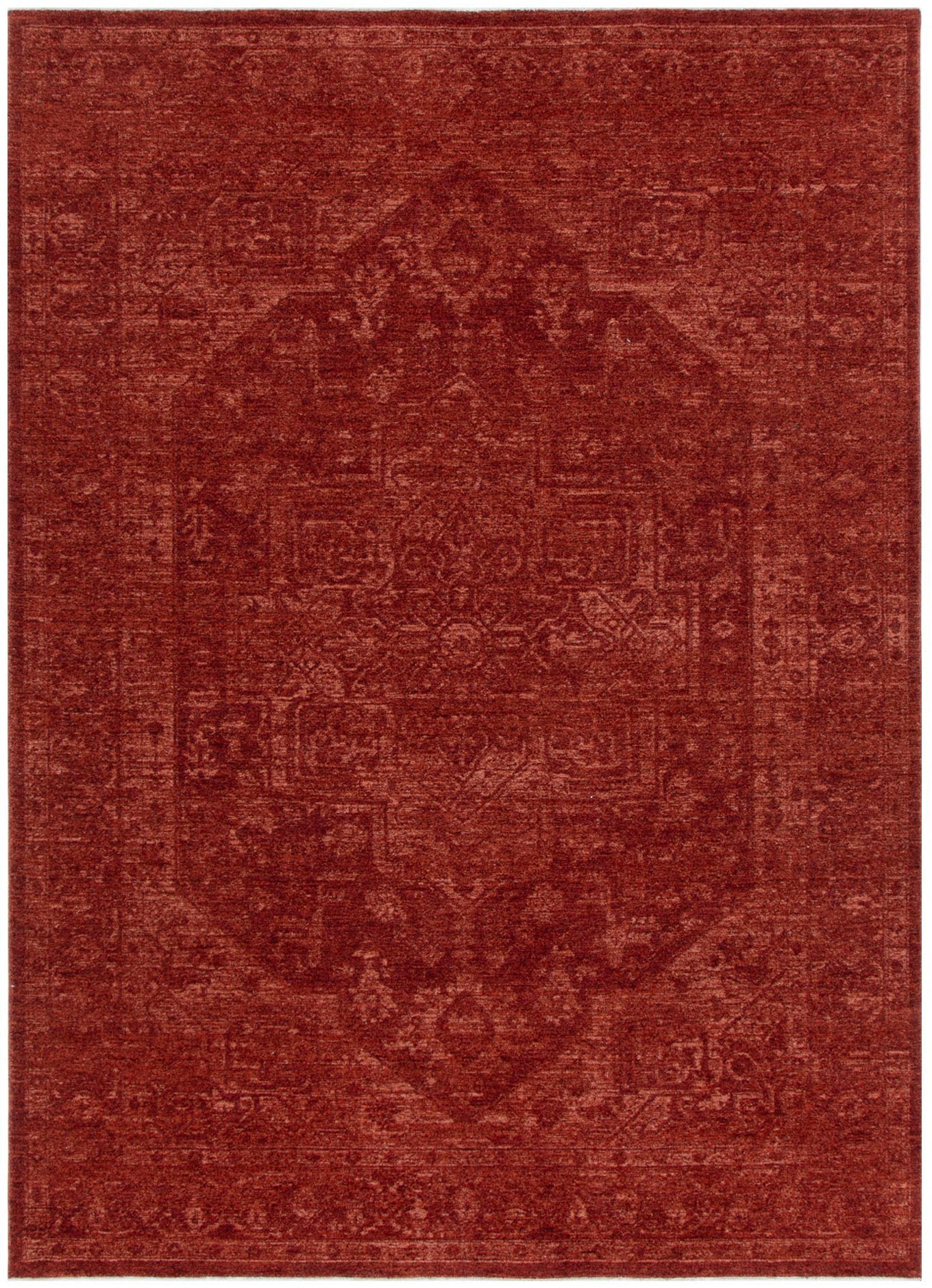 Heritage Distressed Medallion Rust Rug - Floorsome - Area Rug - HERI160H101 - Area Rug