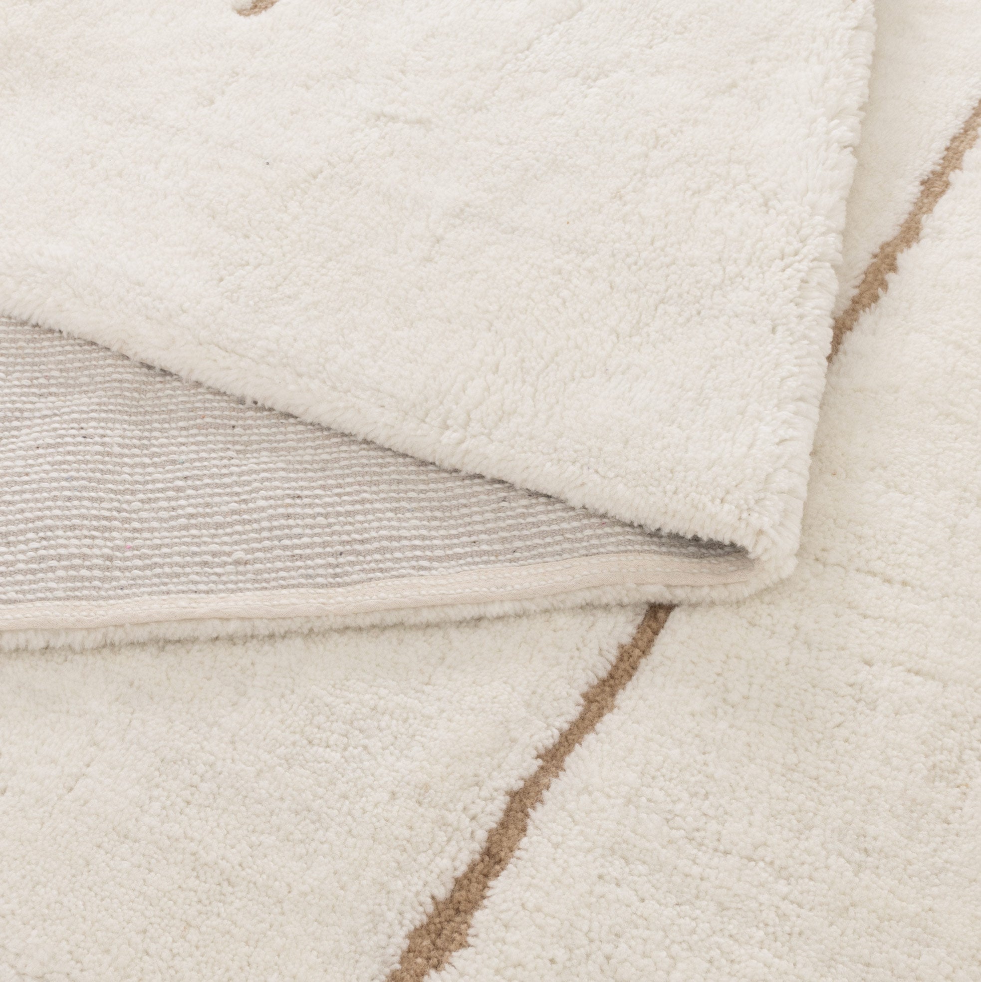 Highlands Abstract Beige Lines Washable Wool Rug - Floorsome - Area Rug - HIGH160ABEI - Area Rug