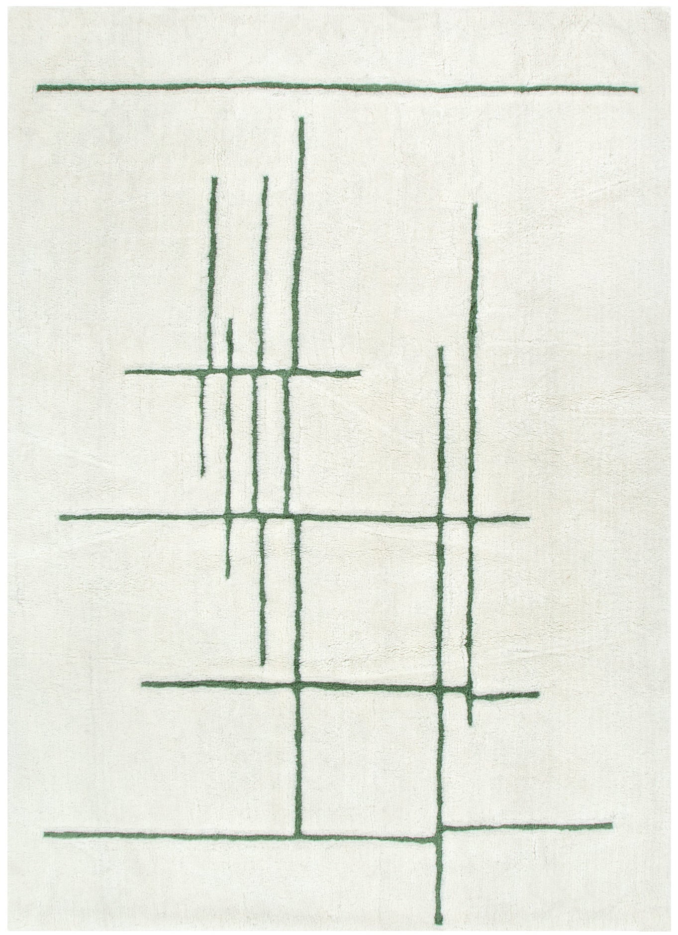 Highlands Abstract Olive Lines Washable Wool Rug - Floorsome - Area Rug - HIGH160AOLI - Area Rug