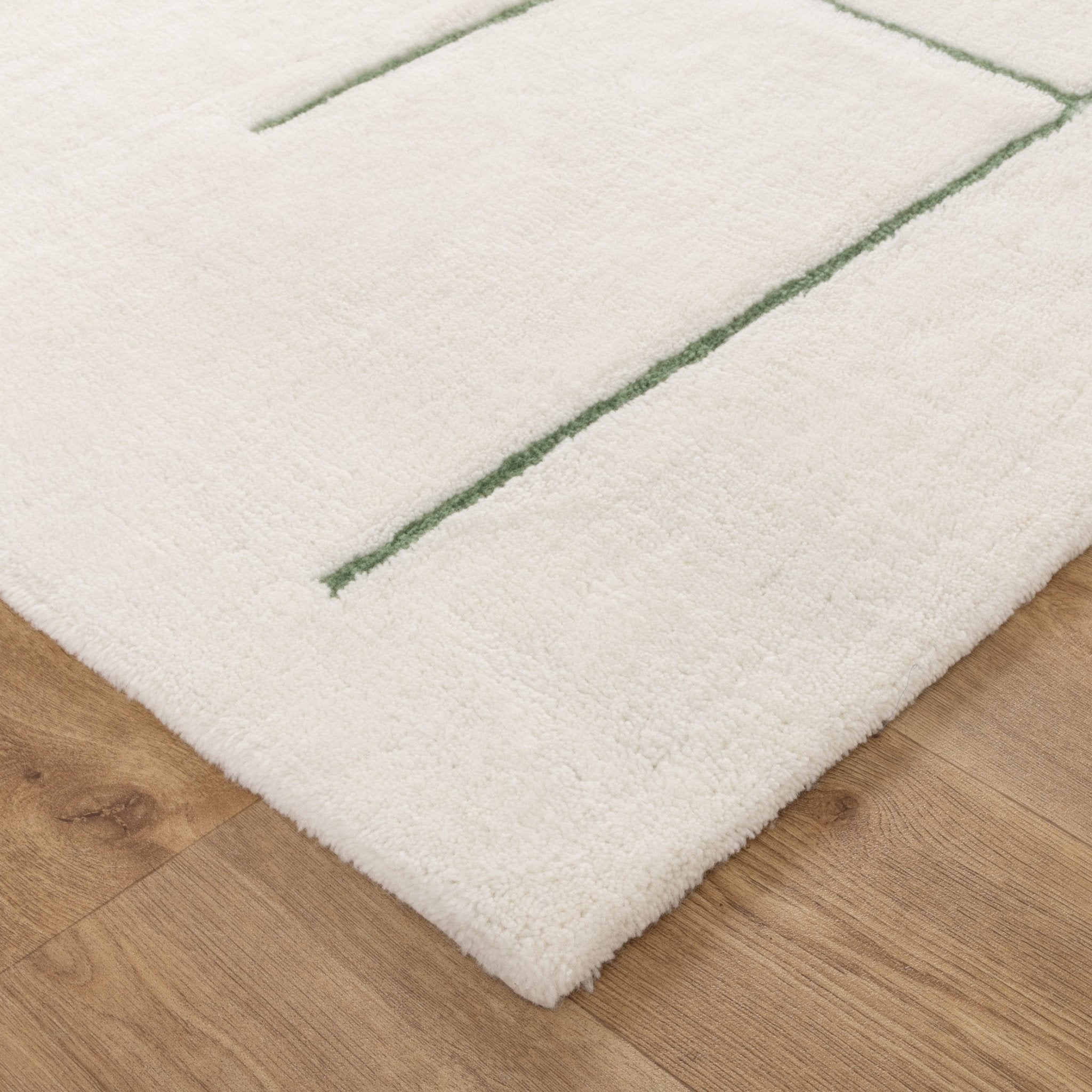 Highlands Abstract Olive Lines Washable Wool Rug - Floorsome - Area Rug - HIGH160AOLI - Area Rug