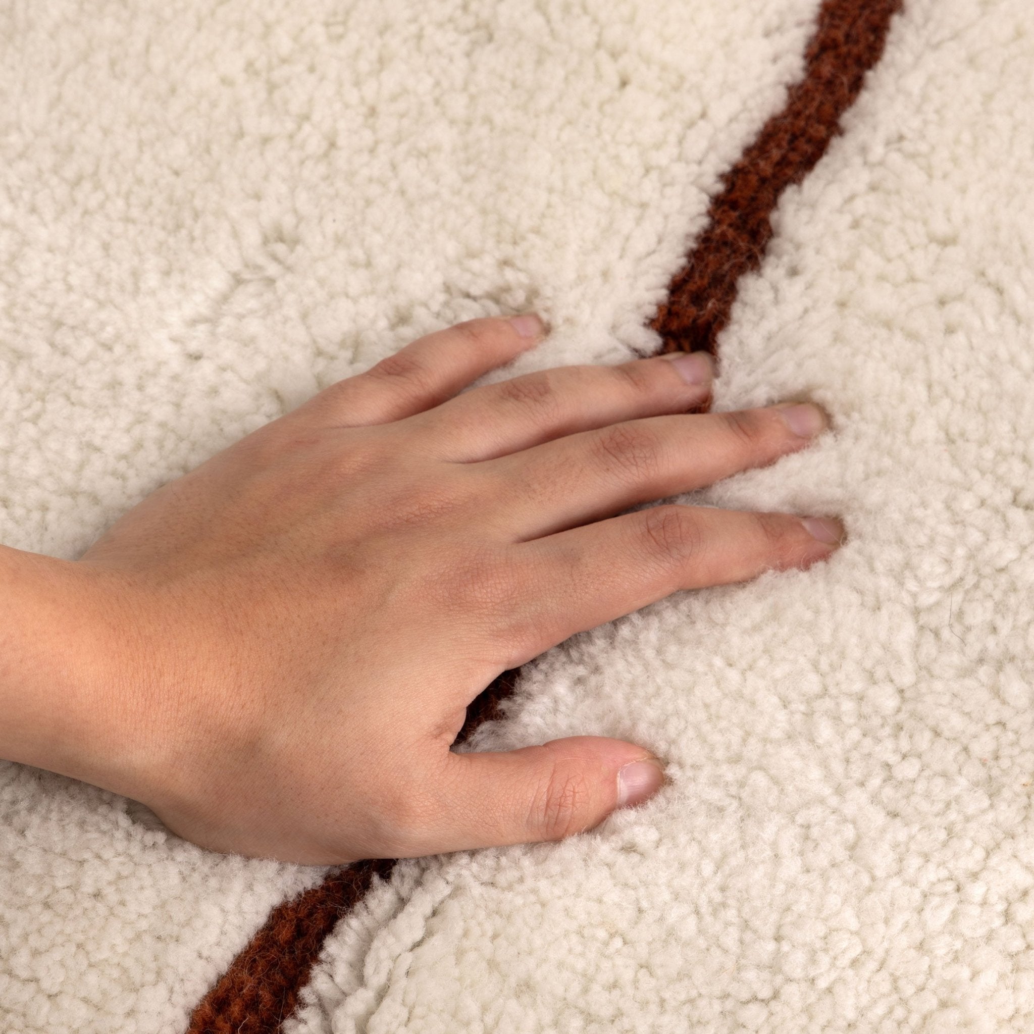 Highlands Abstract Terracotta Lines Washable Wool Rug - Floorsome - Area Rug - HIGH160ATER - Area Rug