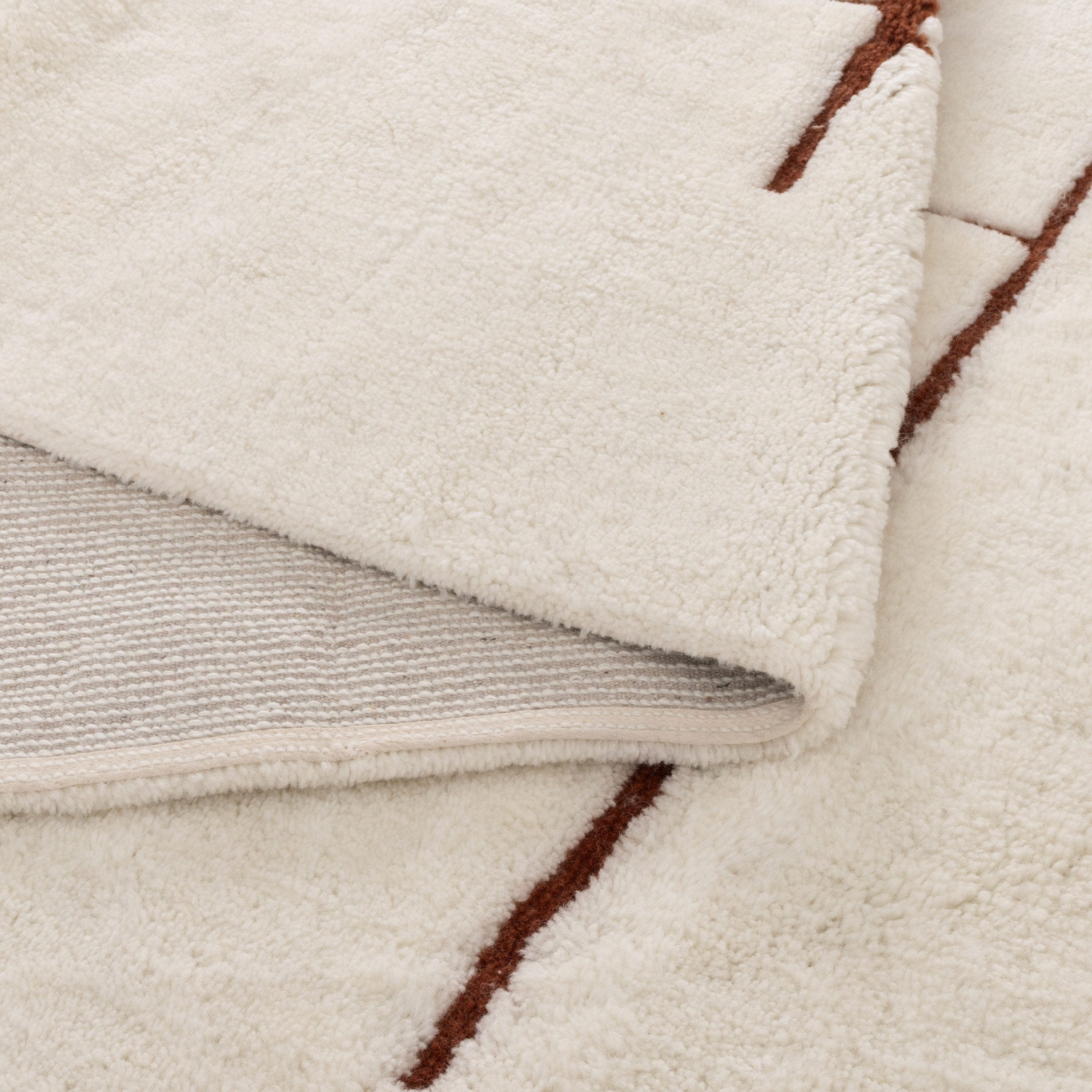 Highlands Abstract Terracotta Lines Washable Wool Rug - Floorsome - Area Rug - HIGH160ATER - Area Rug