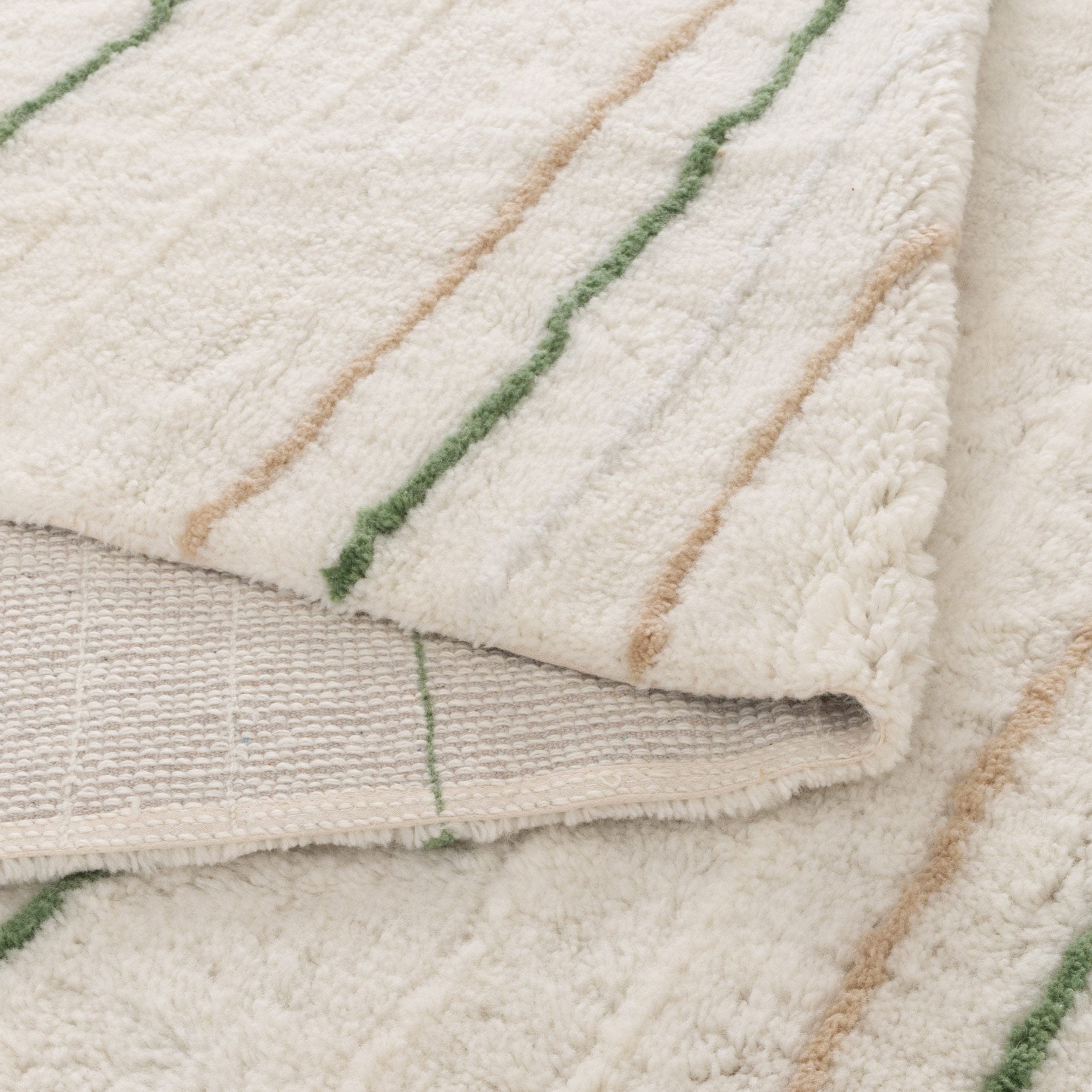 Highlands Olive Stripe Washable Wool Rug - Floorsome - Area Rug - HIGH160SOLI - Area Rug