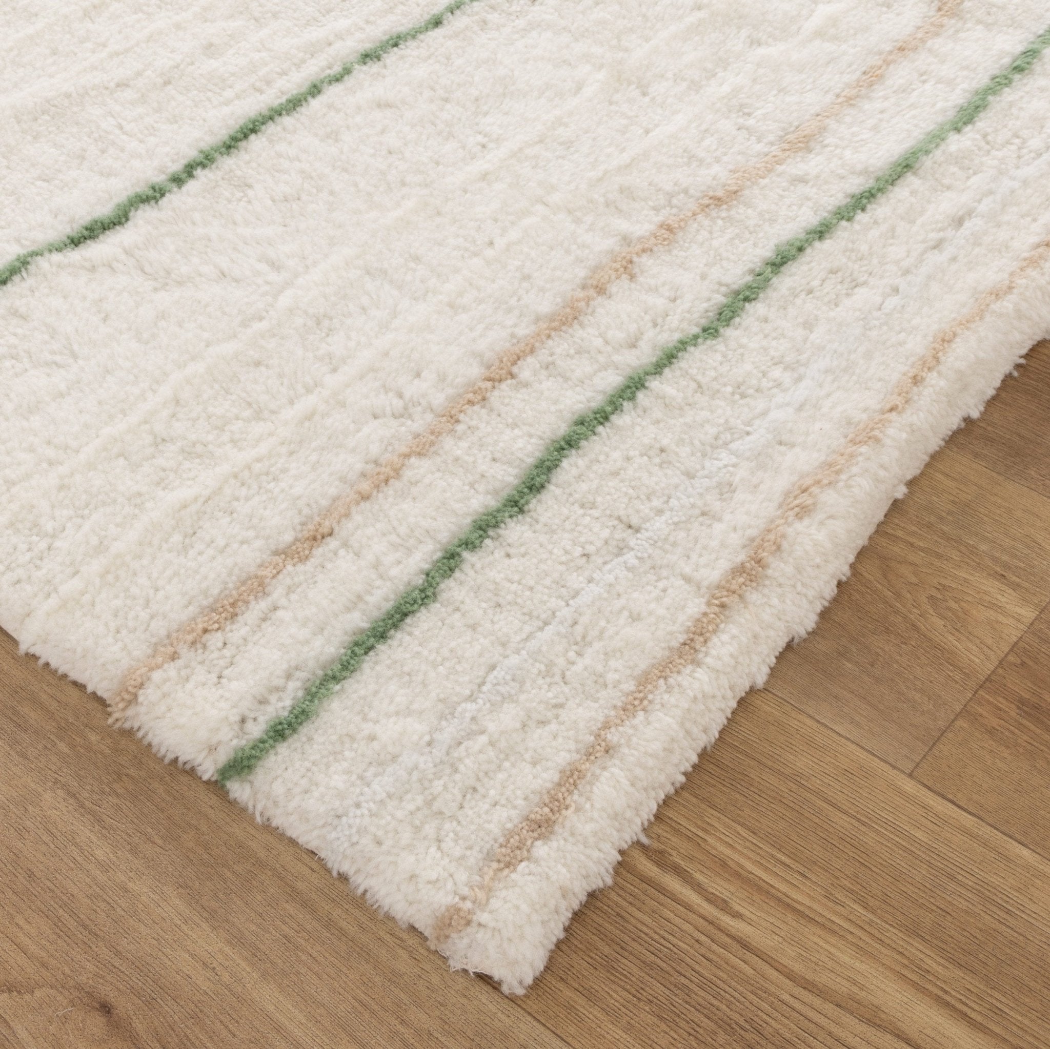 Highlands Olive Stripe Washable Wool Rug - Floorsome - Area Rug - HIGH160SOLI - Area Rug