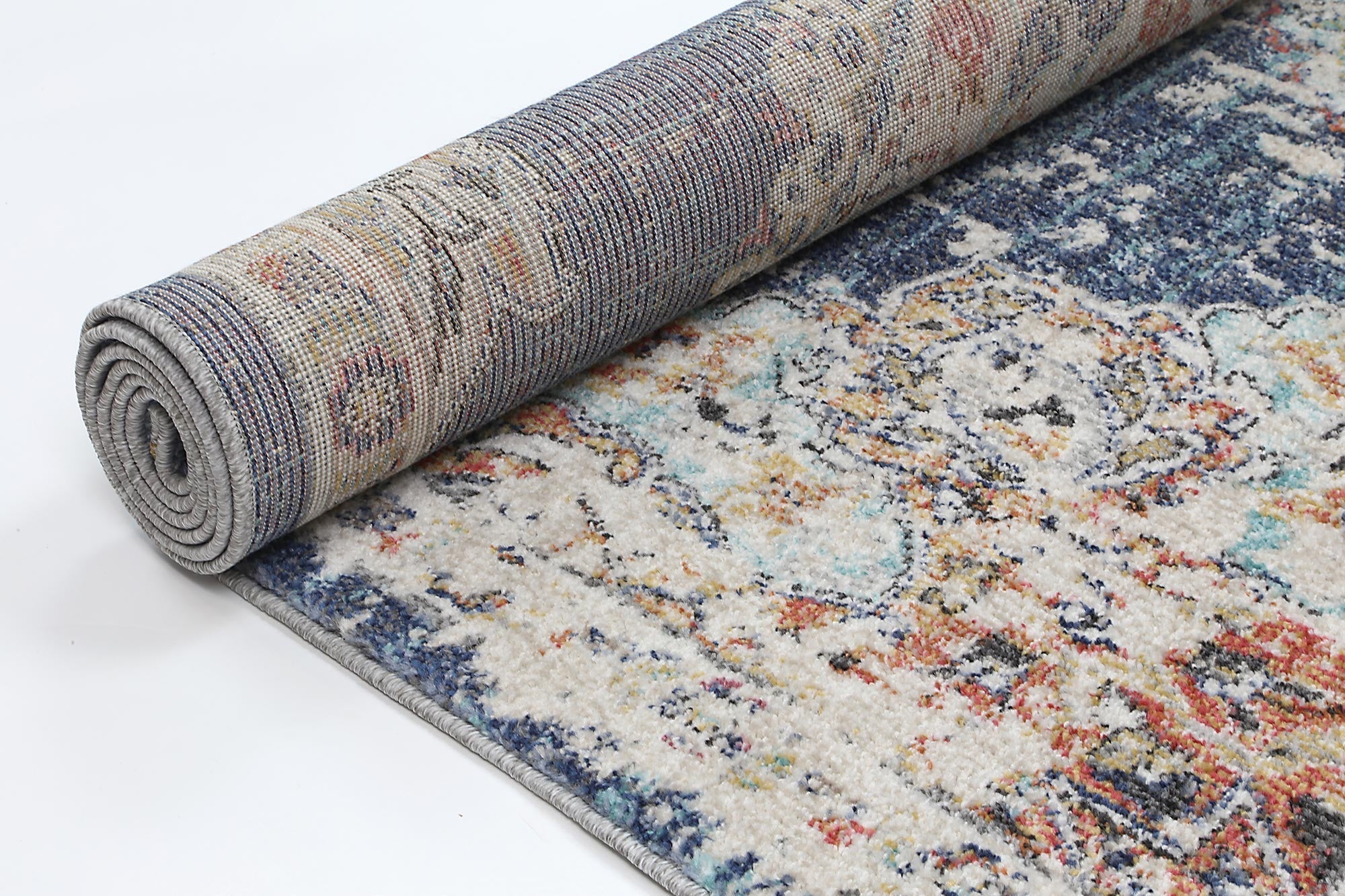 Hollow Medalion Transitional Navy Multi Rug - Floorsome - Rug - SALS80320042035 - Rug