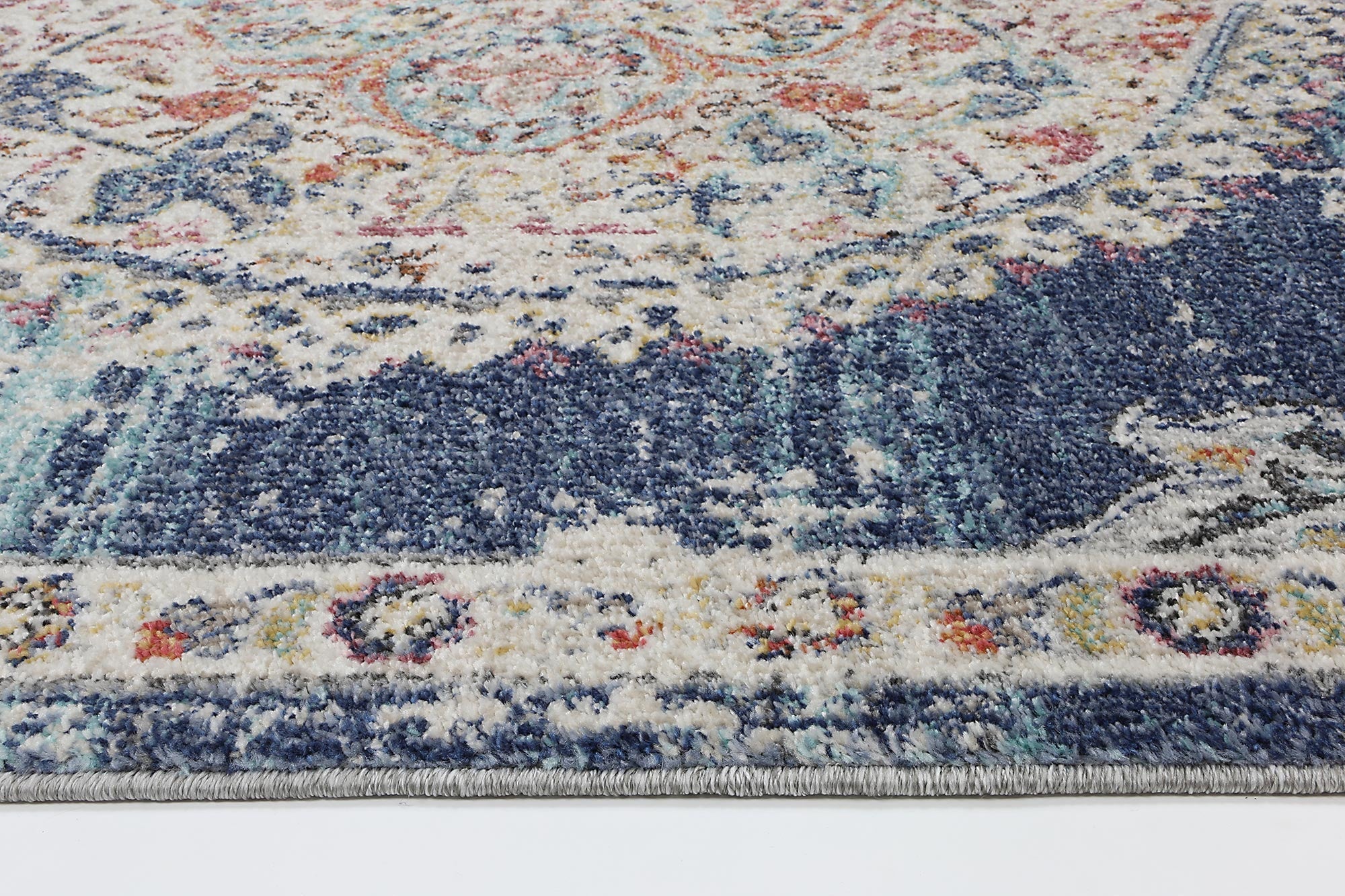 Hollow Medalion Transitional Navy Multi Rug - Floorsome - Rug - SALS80320042035 - Rug