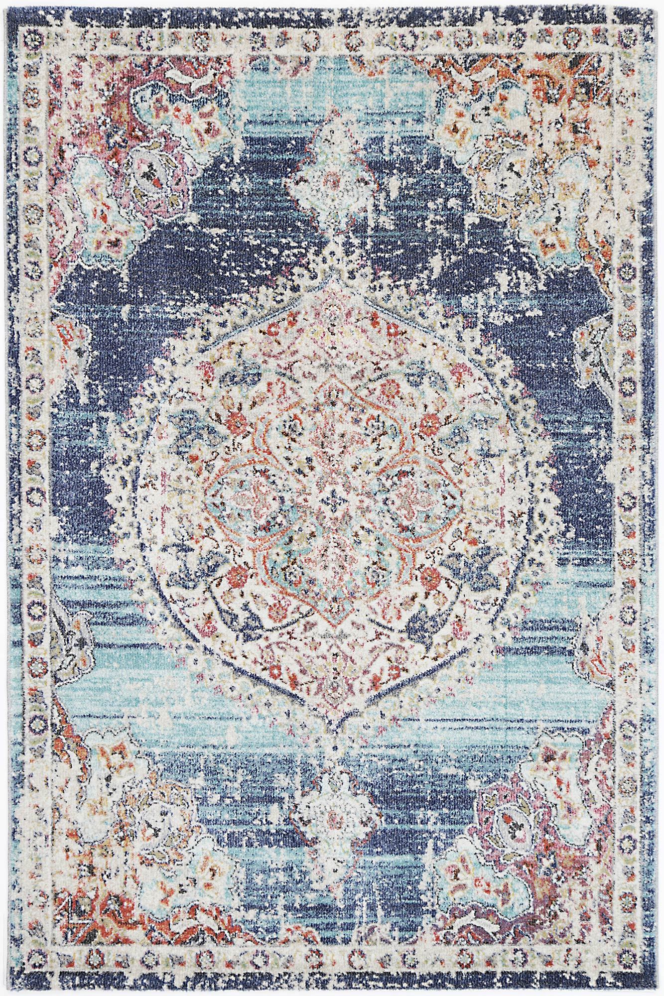 Hollow Medalion Transitional Navy Multi Rug - Floorsome - Rug - SALS80320042035 - Rug
