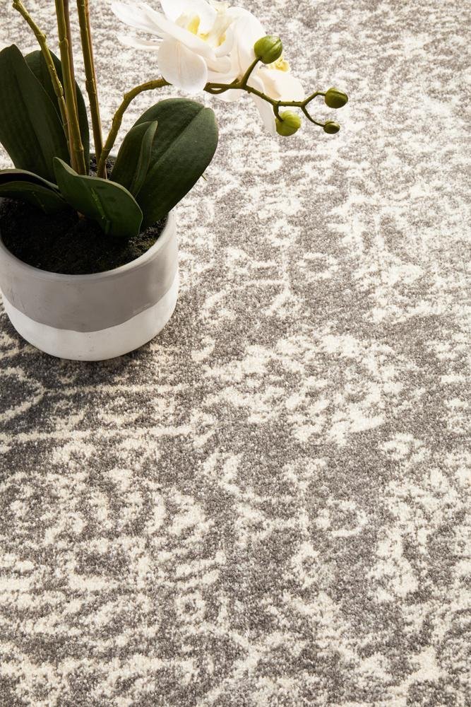 Homage Grey Transitional Round Rug - Floorsome - Modern - EVO - 256 - GREY - 150X150 - Modern