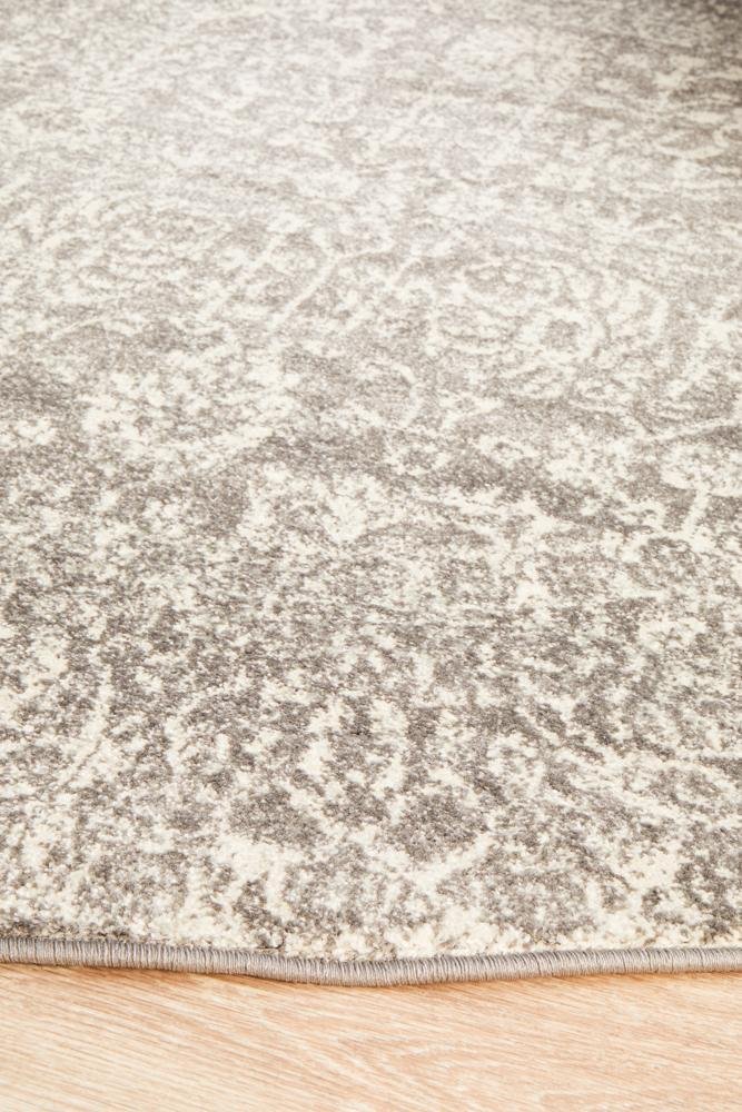 Homage Grey Transitional Round Rug - Floorsome - Modern - EVO - 256 - GREY - 150X150 - Modern