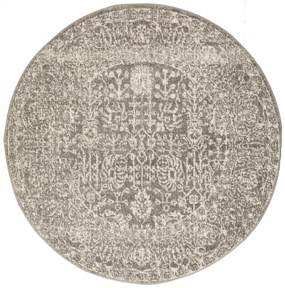 Homage Grey Transitional Round Rug - Floorsome - Modern - EVO - 256 - GREY - 150X150 - Modern