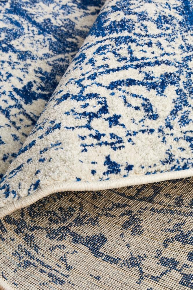 Horizon White Navy Transitional Round Rug - Floorsome - Modern - EVO - 253 - WNAV - 150X150 - Modern